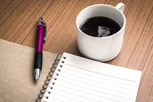 Notepad and pen