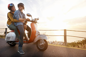 Couple on a scooter