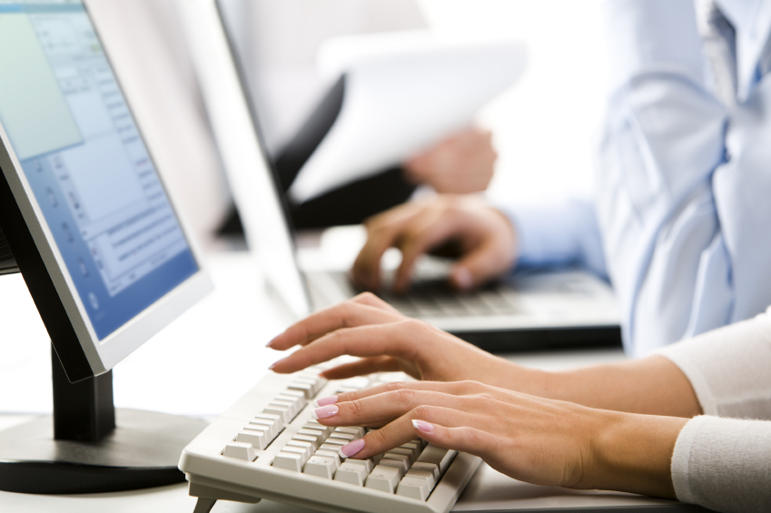woman on computer