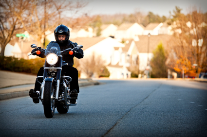 Motorcyclist on the road